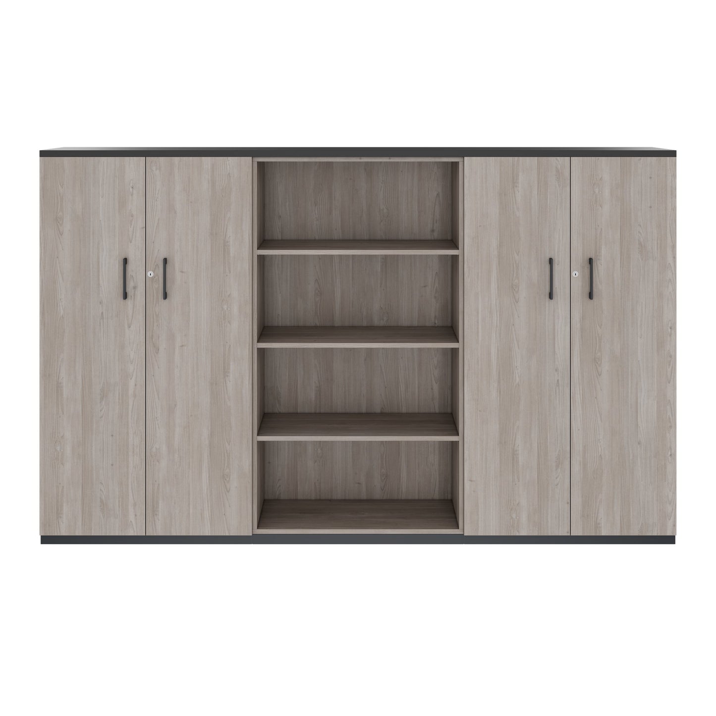 CHOICE Schrankwand | 4OH, 2400 x 1490 mm, Nordeiche grau