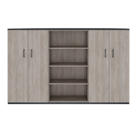 CHOICE Schrankwand | 4OH, 2400 x 1490 mm, Nordeiche grau