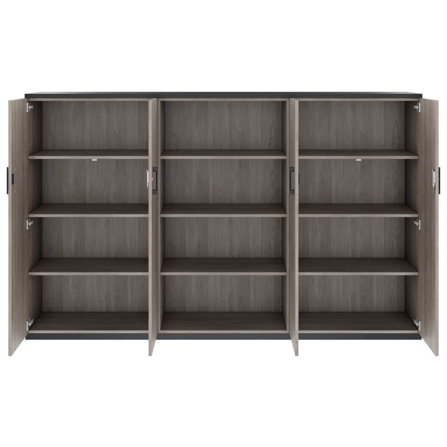 CHOICE Schrankwand | 4OH, 2400 x 1490 mm, Nordeiche grau