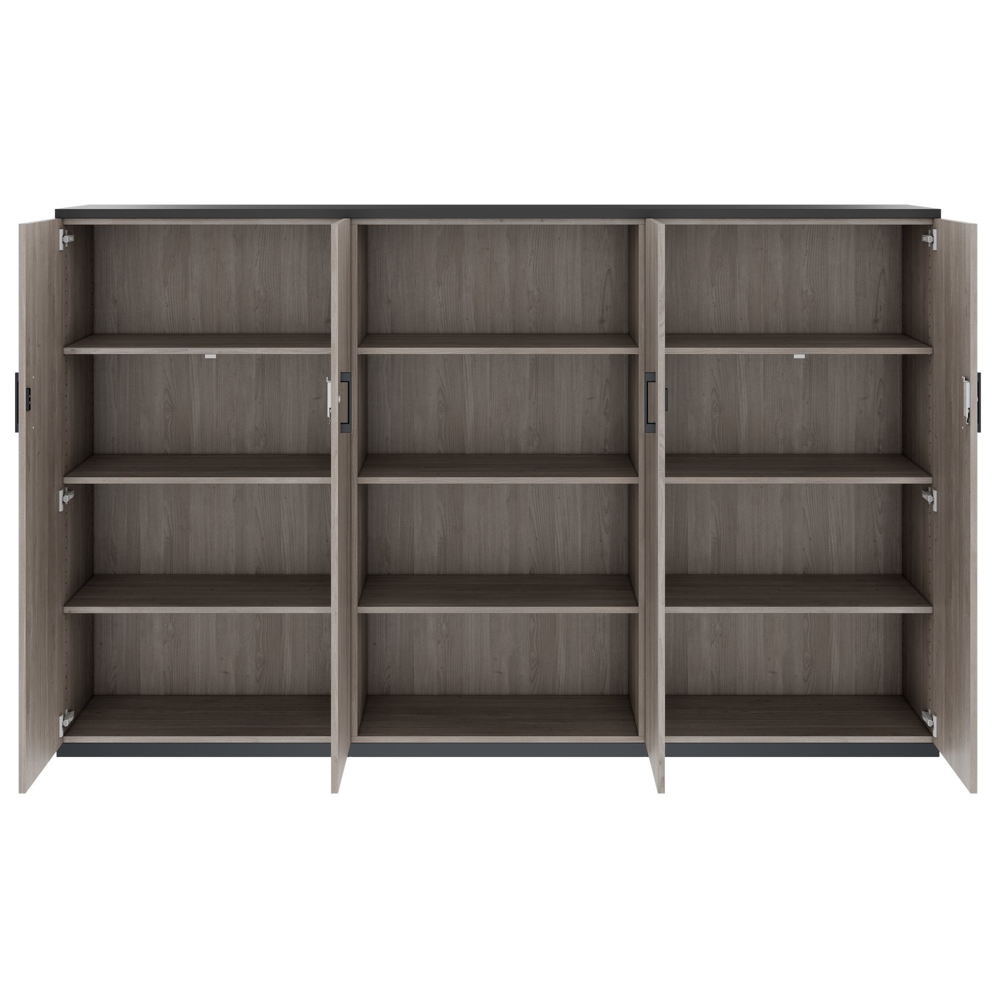 CHOICE Schrankwand | 4OH, 2400 x 1490 mm, Nordeiche grau