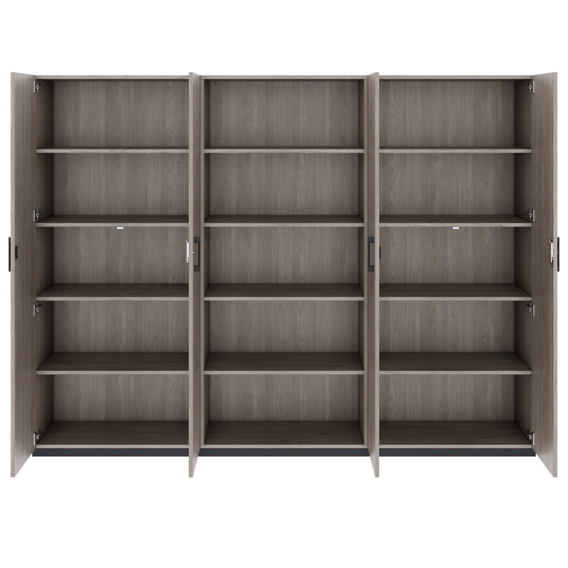 CHOICE Schrankwand | 5OH, 2400 x 1820 mm, Nordeiche grau