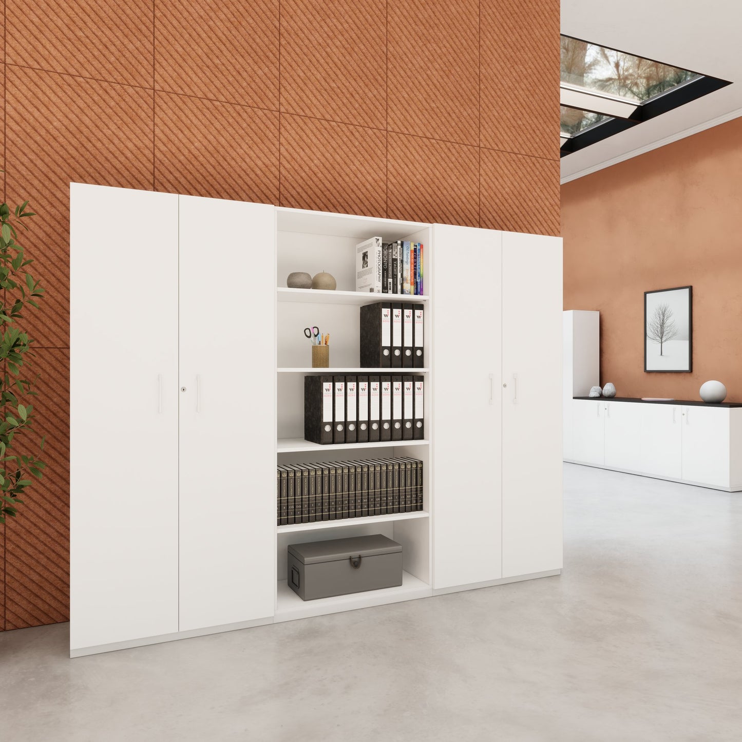CHOICE Schrankwand | 5OH, 2400 x 1820 mm, Weiss