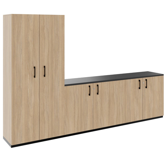 CHOICE Schrankwand | 5OH, 2800 x 1780 mm, Bernsteineiche