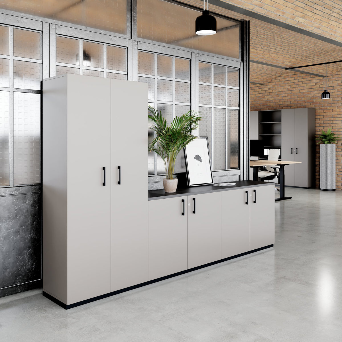 CHOICE Armoire murale | 5 OH, 2800 x 1780 mm, gris cubanit  - 2 Lightbox Main Image