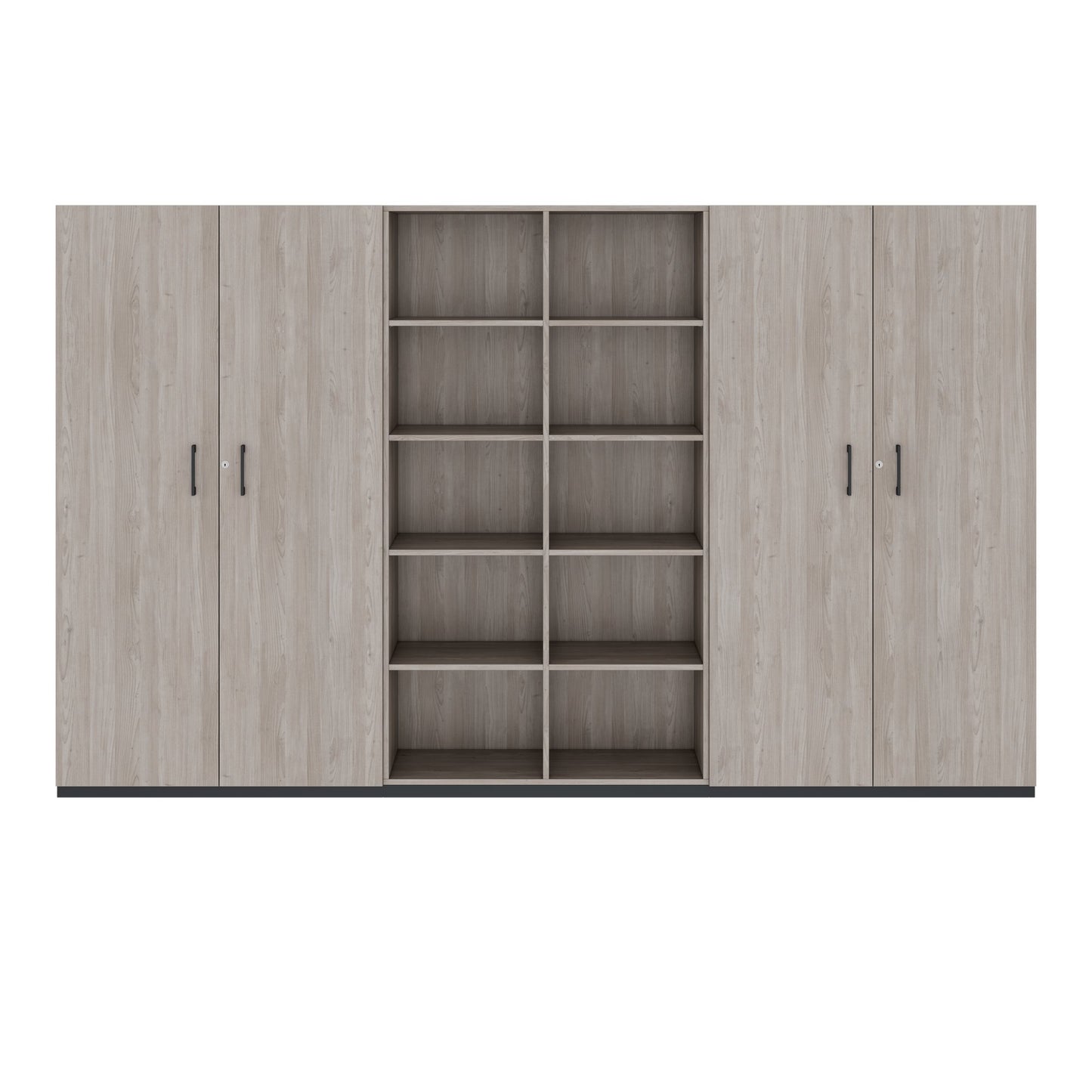 CHOICE Schrankwand | 5OH, 3000 x 1820 mm, Nordeiche grau