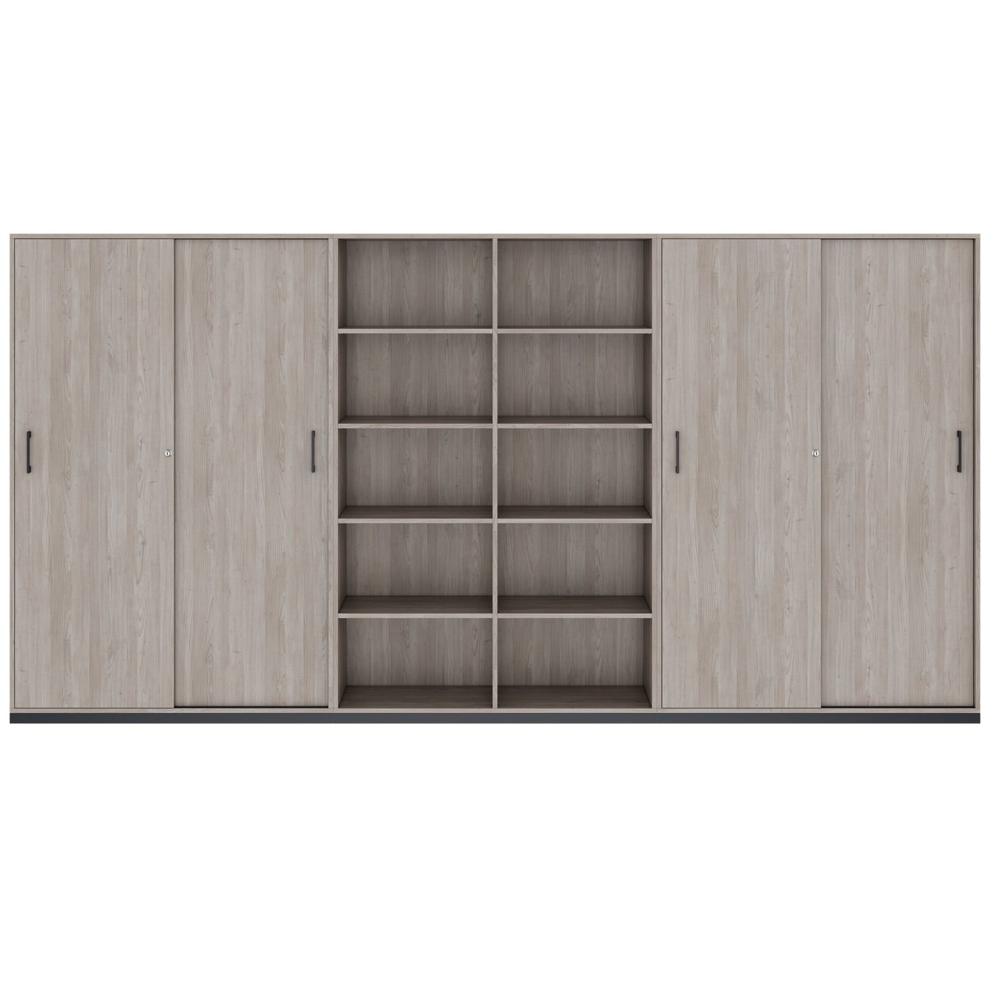 CHOICE Schrankwand | 5OH, 3600 x 1820 mm, Nordeiche grau