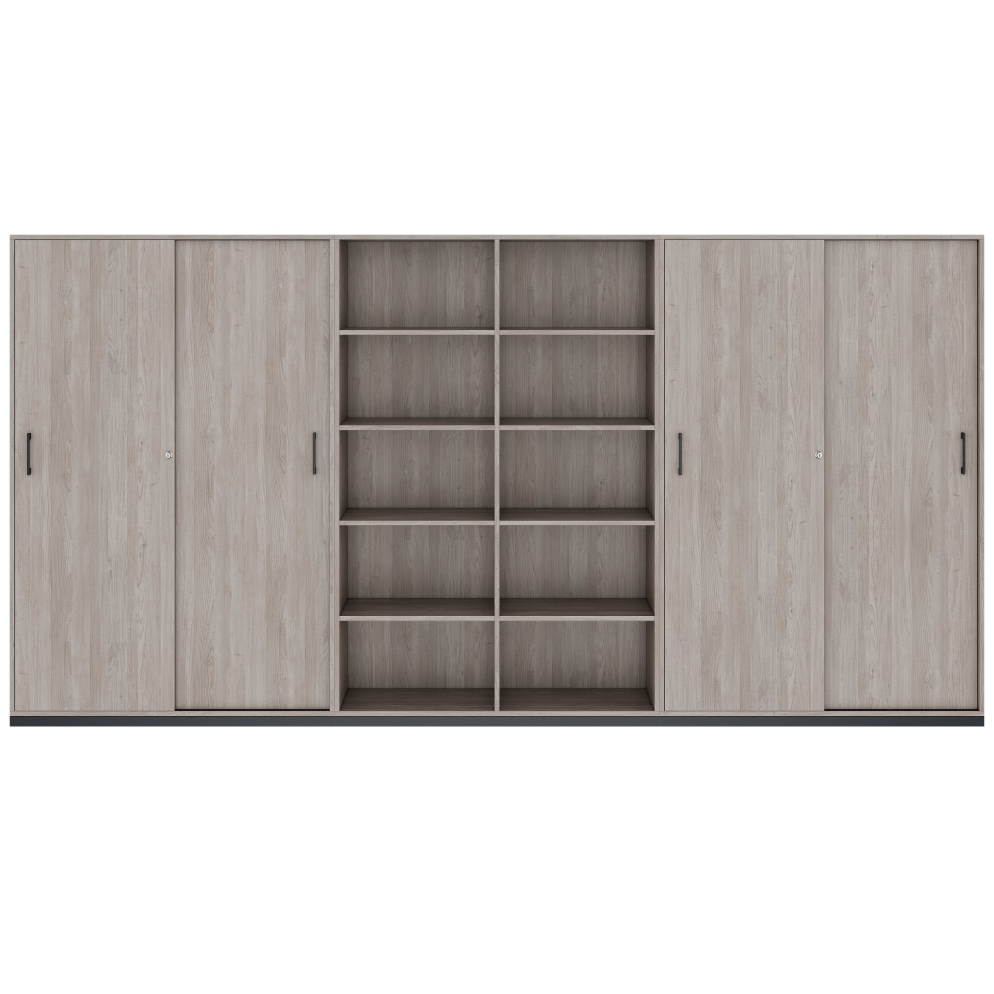 CHOICE Schrankwand | 5OH, 3600 x 1820 mm, Nordeiche grau