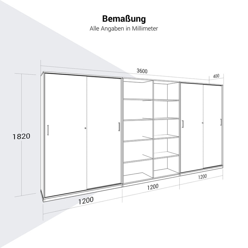 CHOICE Mobile a parete | 5OH, 3600 x 1820 mm, Bianco  - 7 Main Image