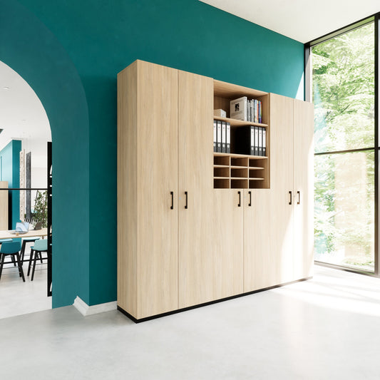 CHOICE Schrankwand | 6OH, 2400 x 2170 mm, Bernsteineiche