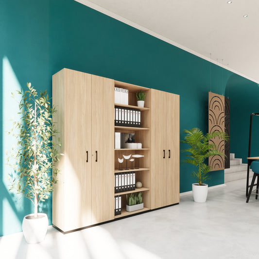 CHOICE Schrankwand | 6OH, 2400 x 2170 mm, Bernsteineiche