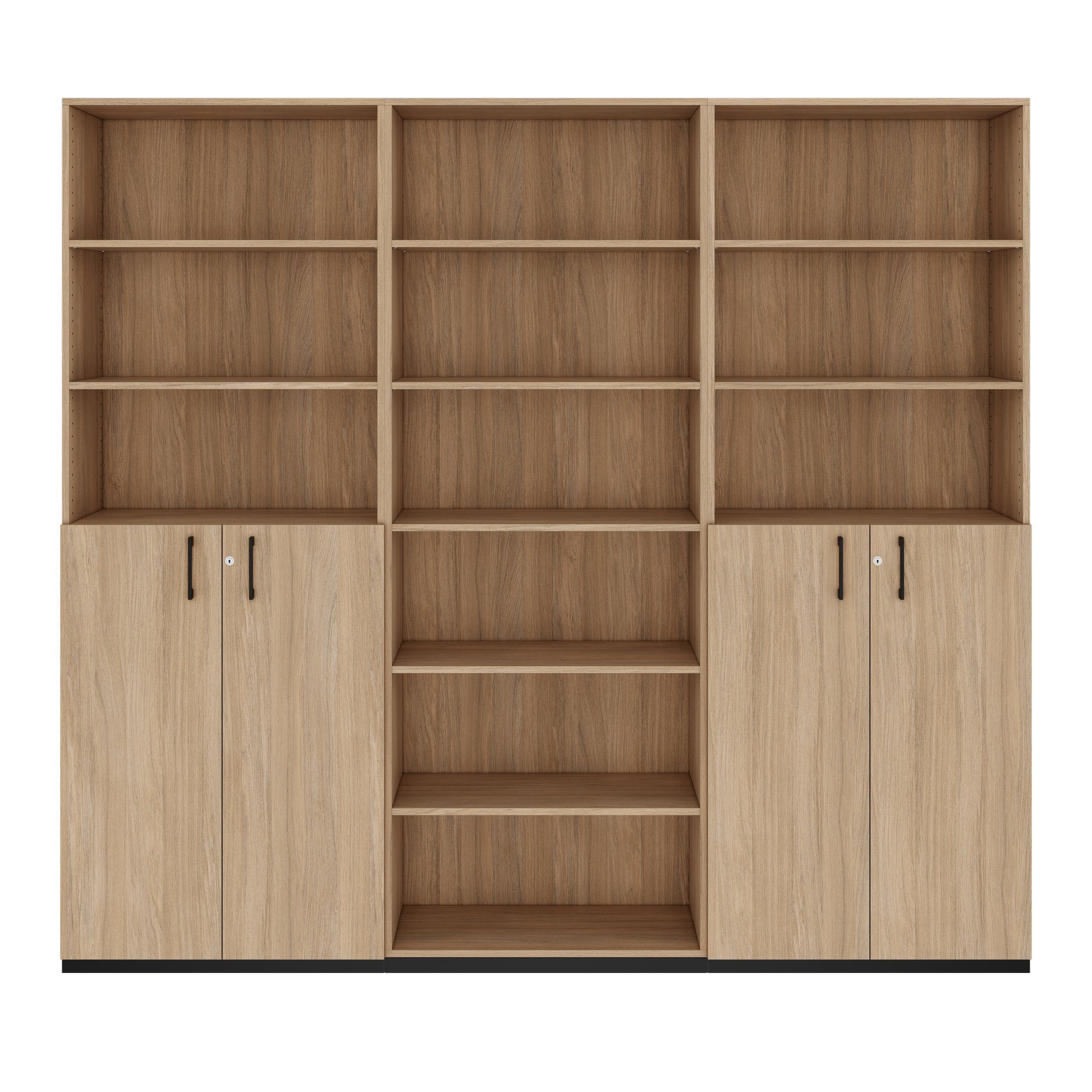 CHOICE Schrankwand | 6OH, 2400 x 2170 mm, Bernsteineiche