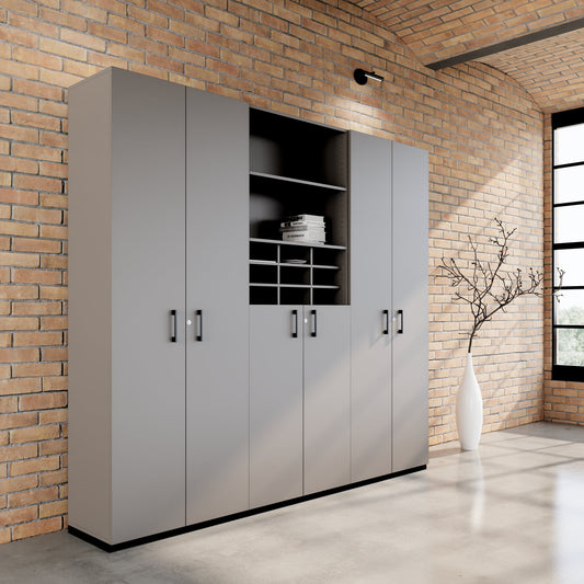 CHOICE Schrankwand | 6OH, 2400 x 2170 mm, Cubanitgrau