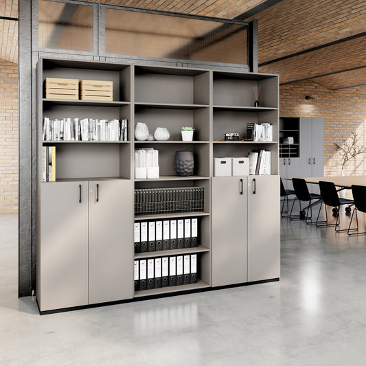 CHOICE Schrankwand | 6OH, 2400 x 2170 mm, Cubanitgrau