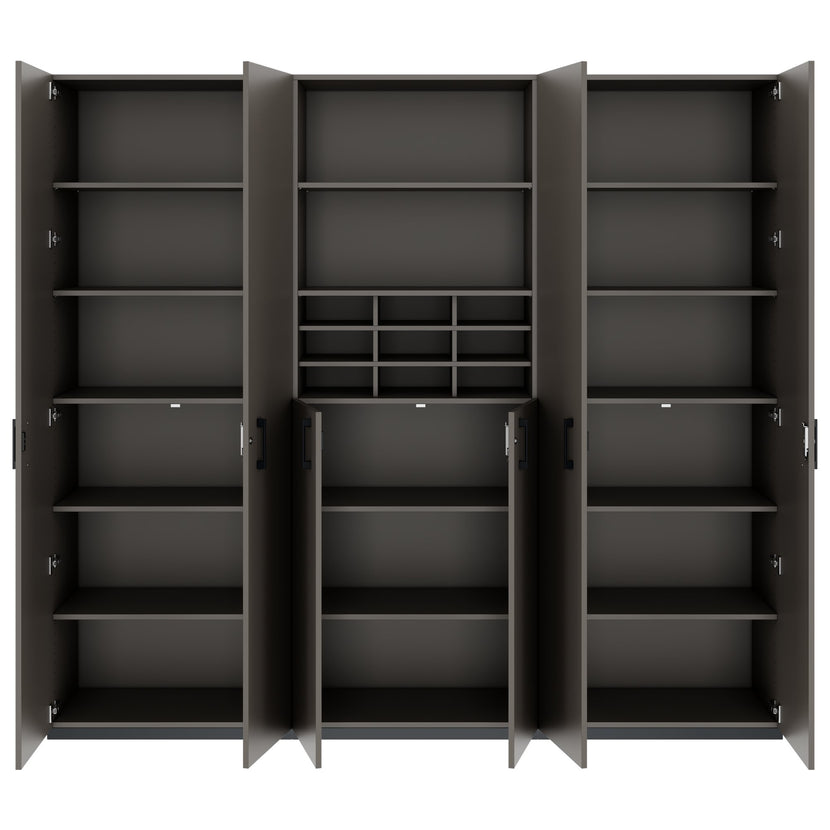CHOICE Schrankwand | 6OH, 2400 x 2170 mm, Cubanitgrau
