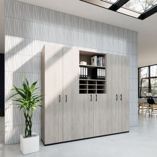 CHOICE Schrankwand | 6OH, 2400 x 2170 mm, Nordeiche grau