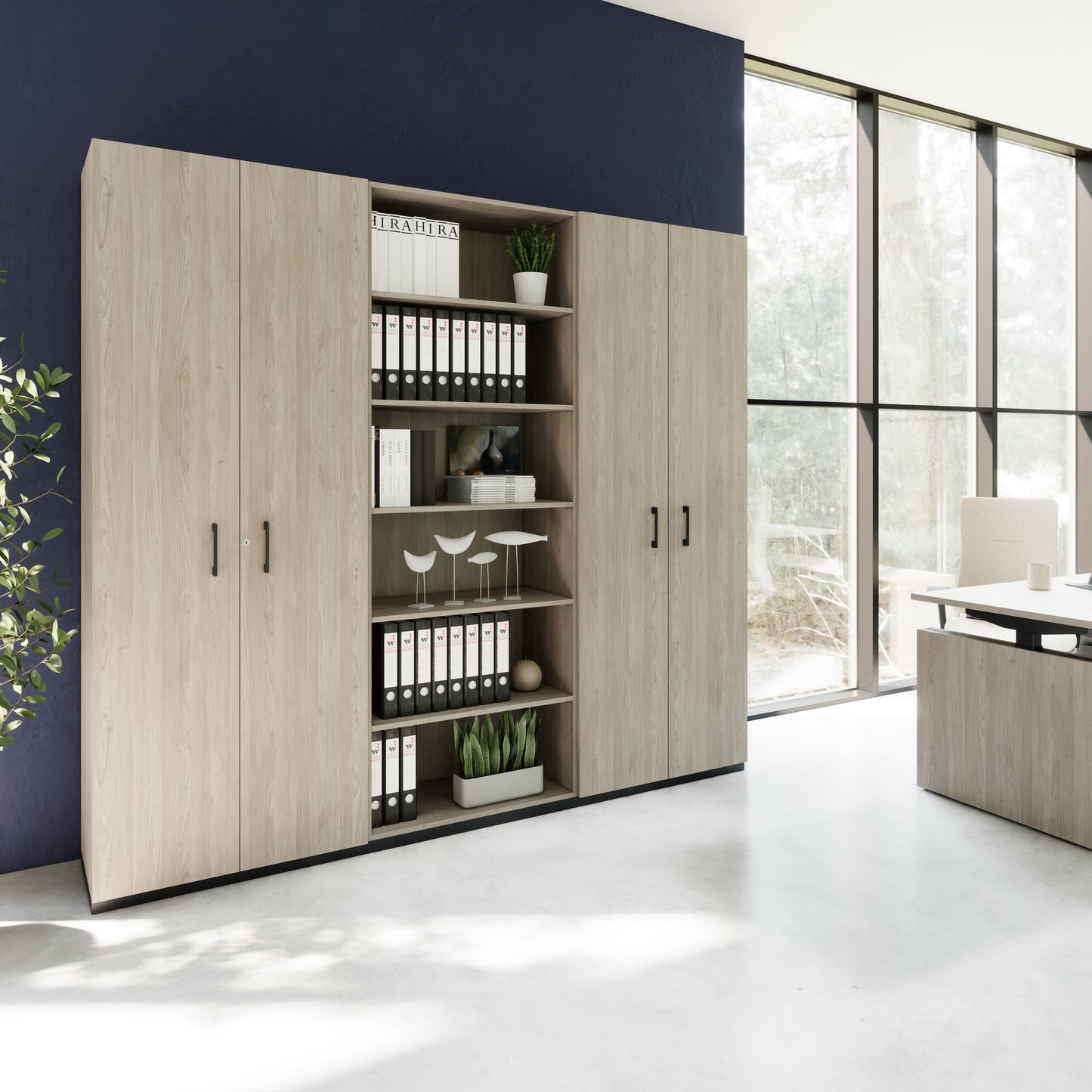 CHOICE Schrankwand | 6OH, 2400 x 2170 mm, Nordeiche grau