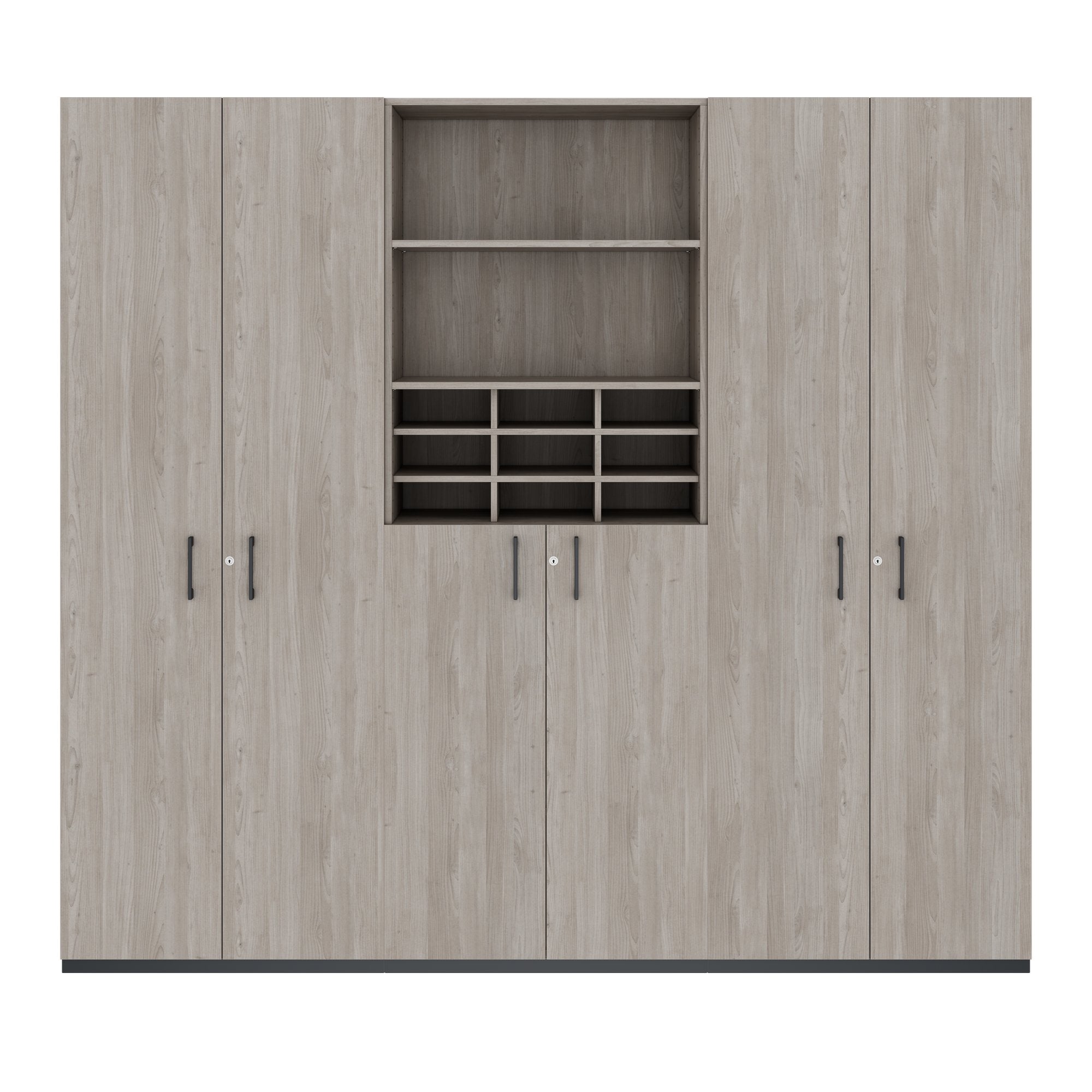 CHOICE Schrankwand | 6OH, 2400 x 2170 mm, Nordeiche grau
