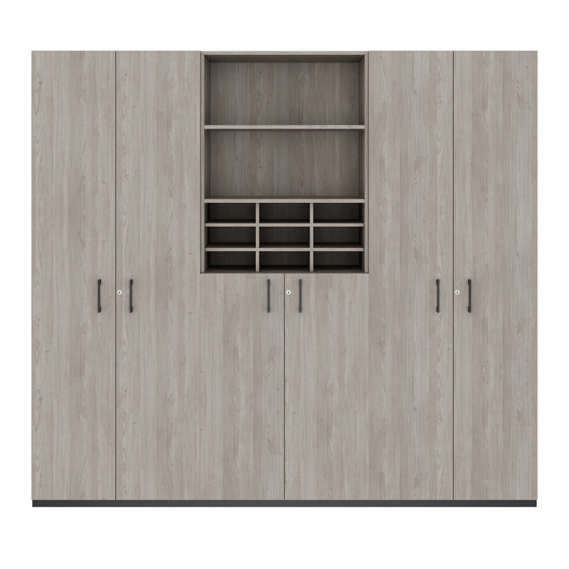 CHOICE Schrankwand | 6OH, 2400 x 2170 mm, Nordeiche grau