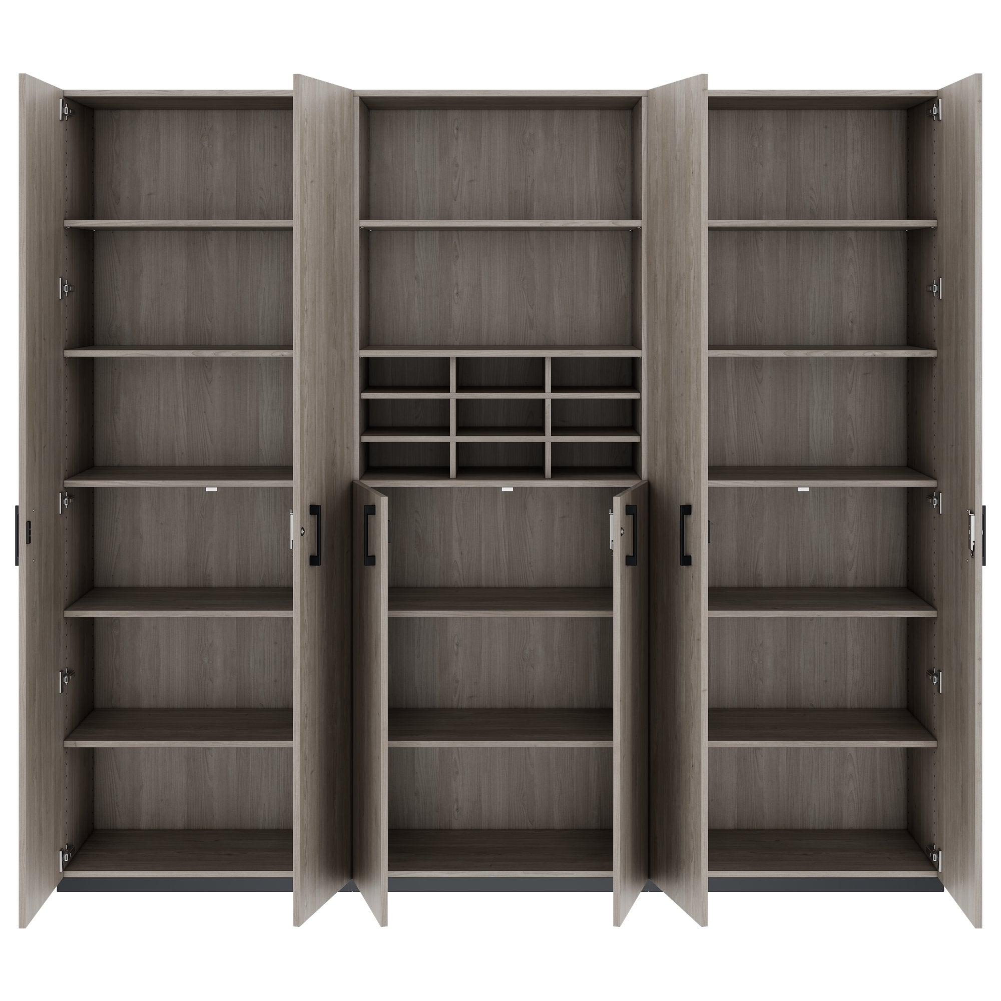 CHOICE Schrankwand | 6OH, 2400 x 2170 mm, Nordeiche grau