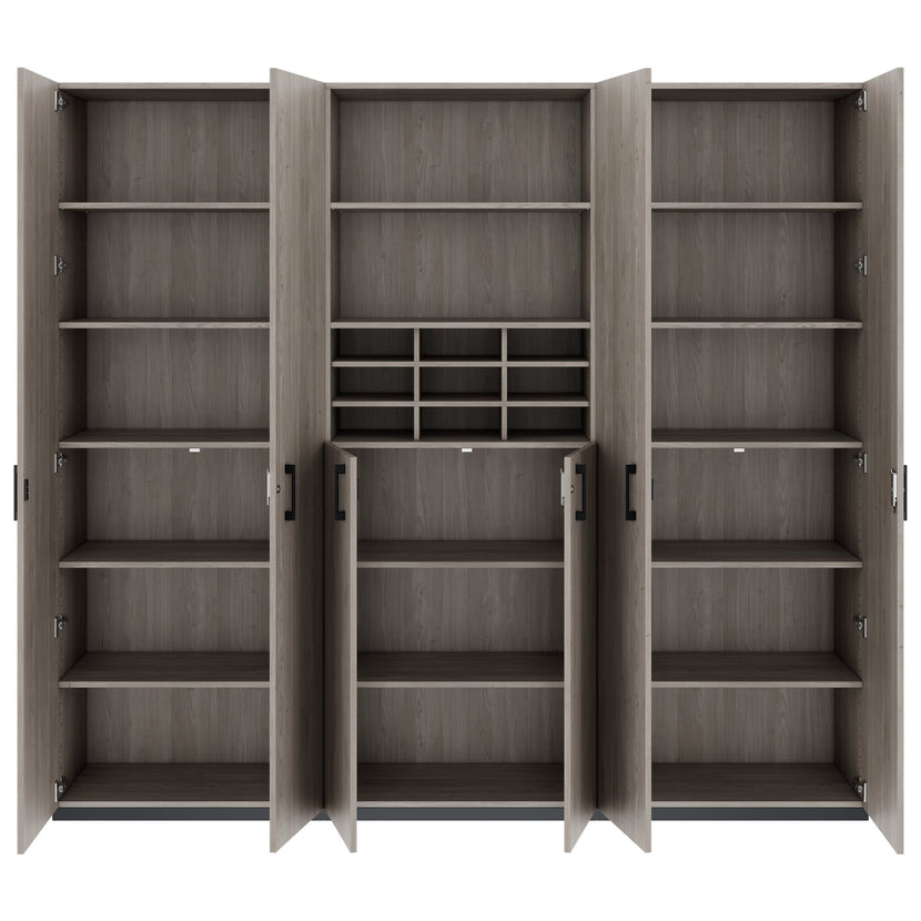 CHOICE Schrankwand | 6OH, 2400 x 2170 mm, Nordeiche grau