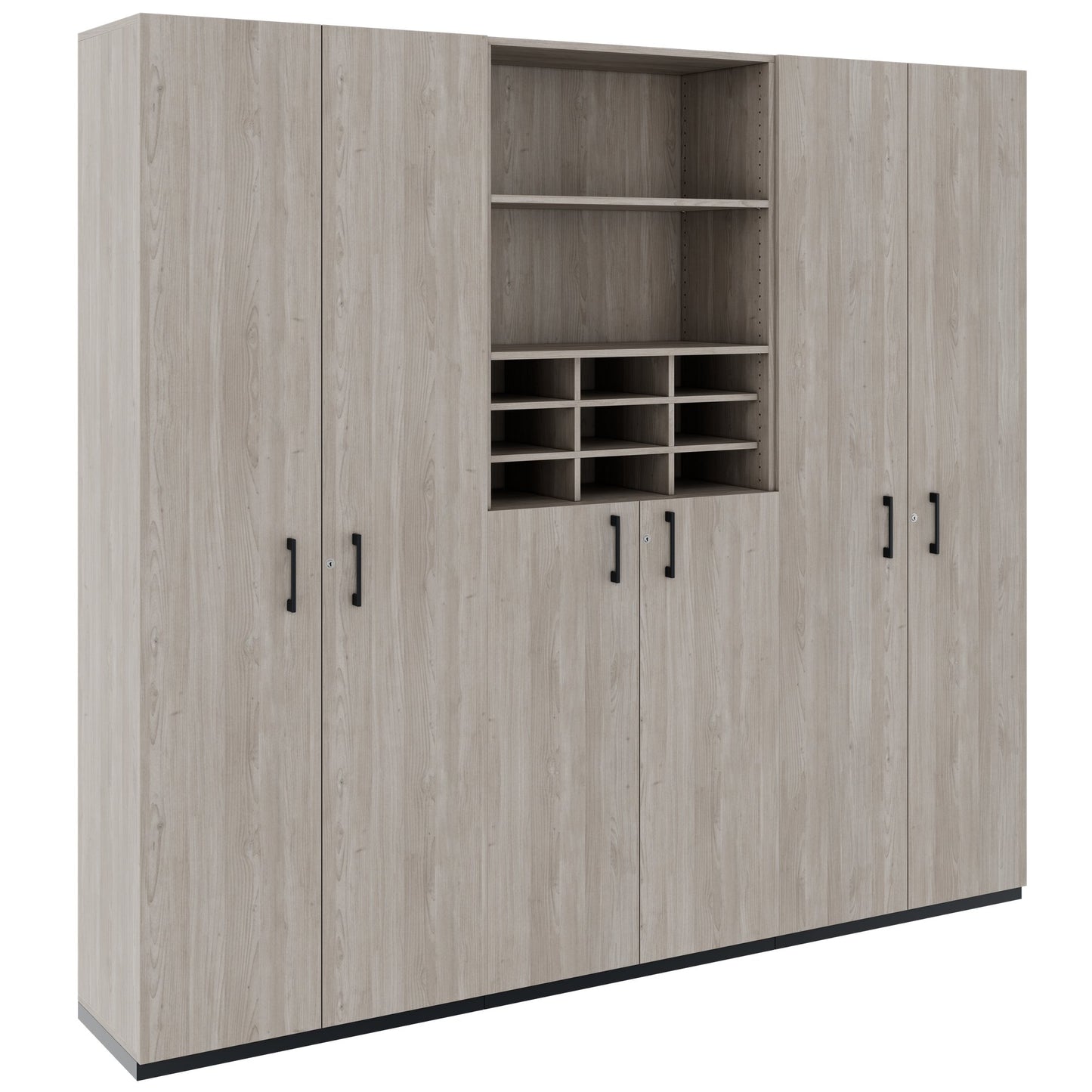 CHOICE Schrankwand | 6OH, 2400 x 2170 mm, Nordeiche grau