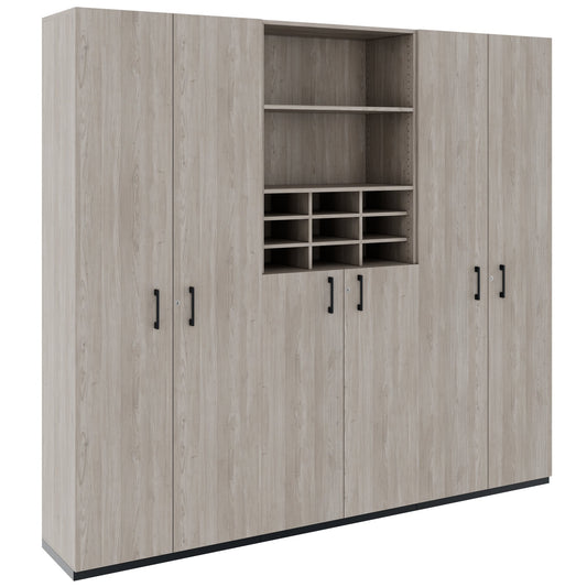 CHOICE Schrankwand | 6OH, 2400 x 2170 mm, Nordeiche grau