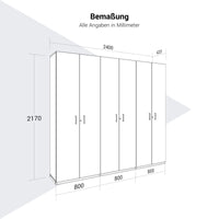 CHOICE Schrankwand | 6OH, 2400 x 2170 mm, Sandesche