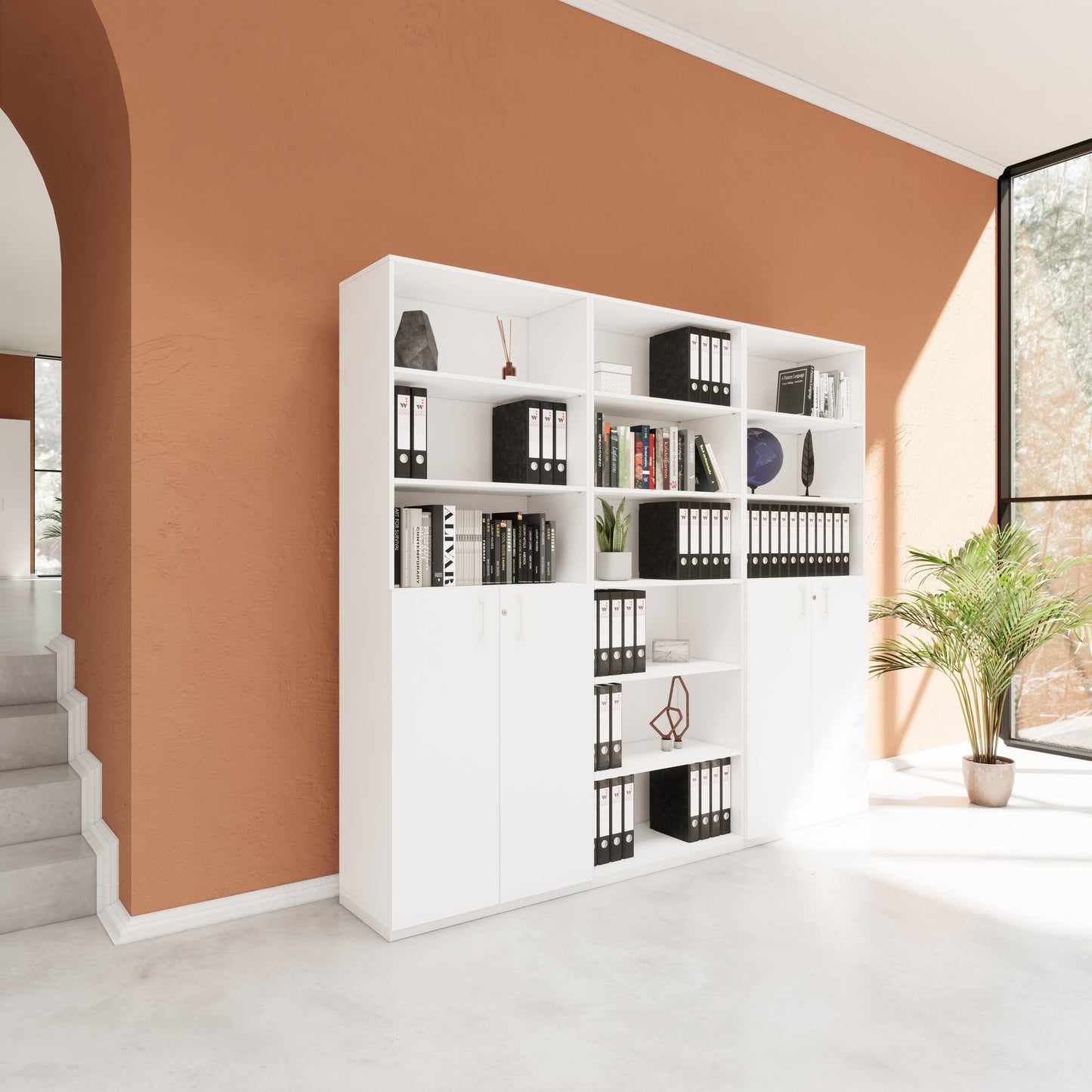 CHOICE Schrankwand | 6OH, 2400 x 2170 mm, Weiß