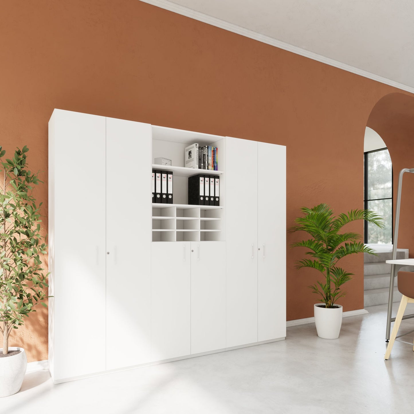 CHOICE Schrankwand | 6OH, 2400 x 2170 mm, Weiß