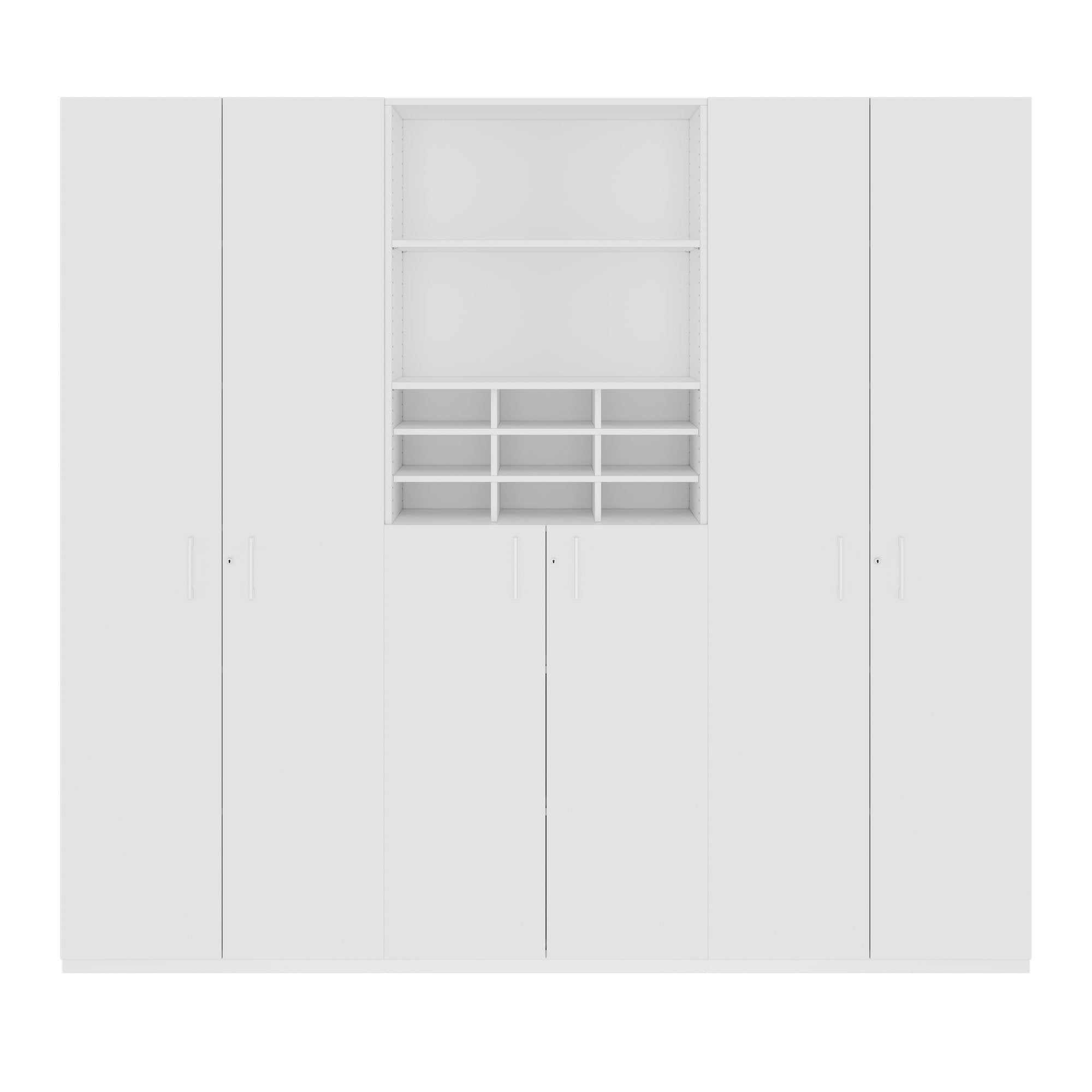 CHOICE Schrankwand | 6OH, 2400 x 2170 mm, Weiß