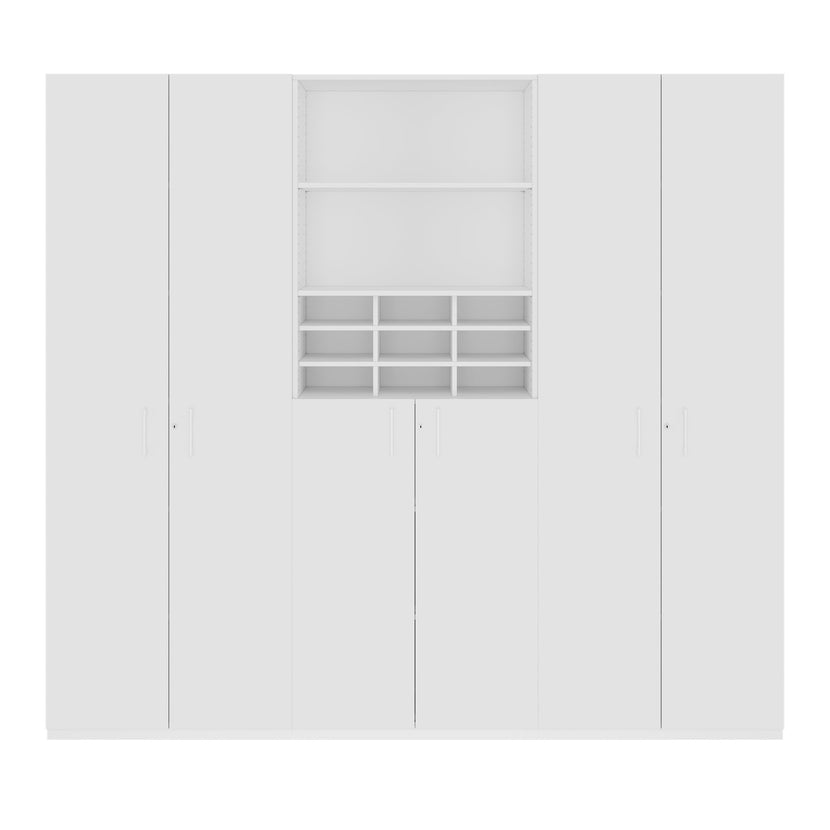 CHOICE Schrankwand | 6OH, 2400 x 2170 mm, Weiß