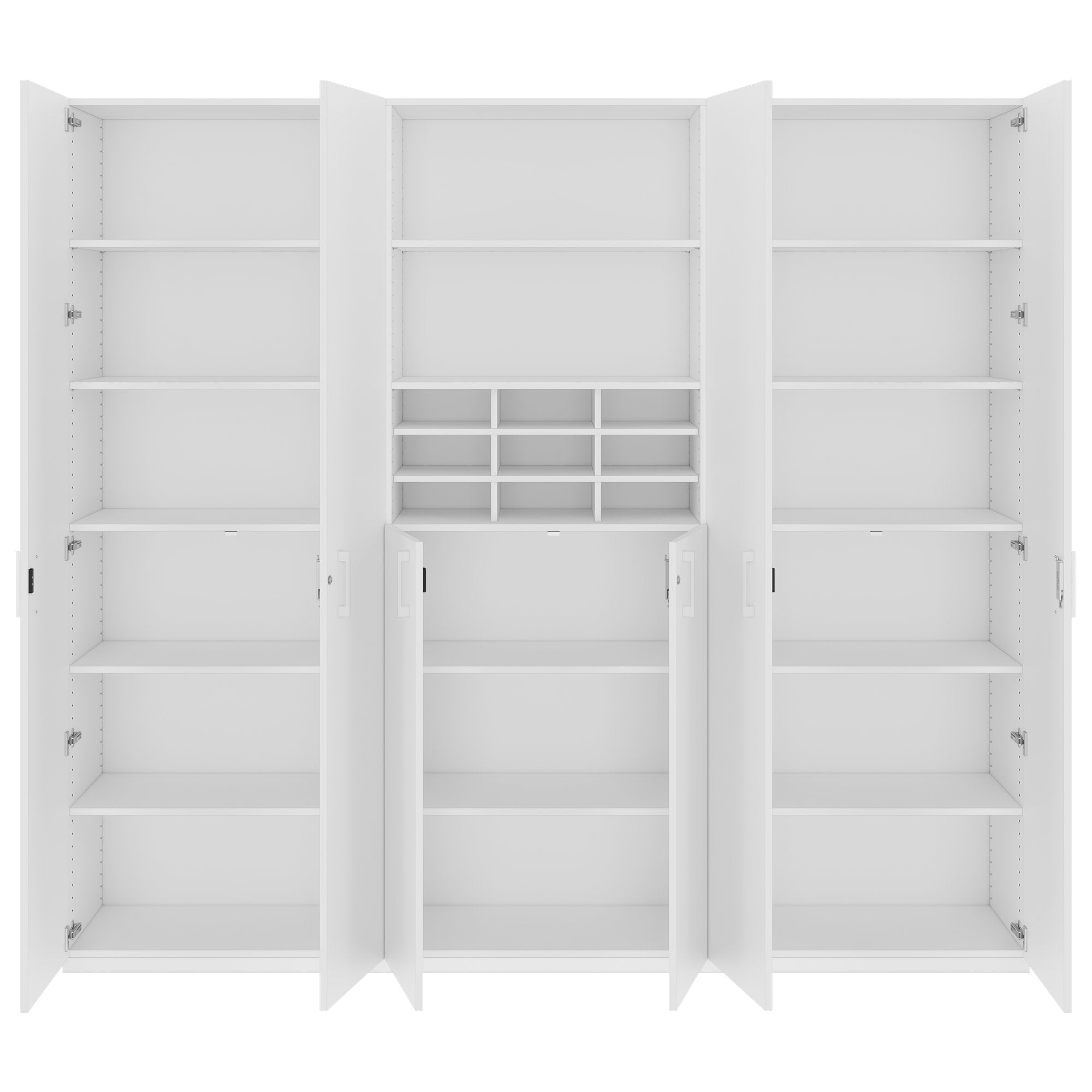 CHOICE Schrankwand | 6OH, 2400 x 2170 mm, Weiß
