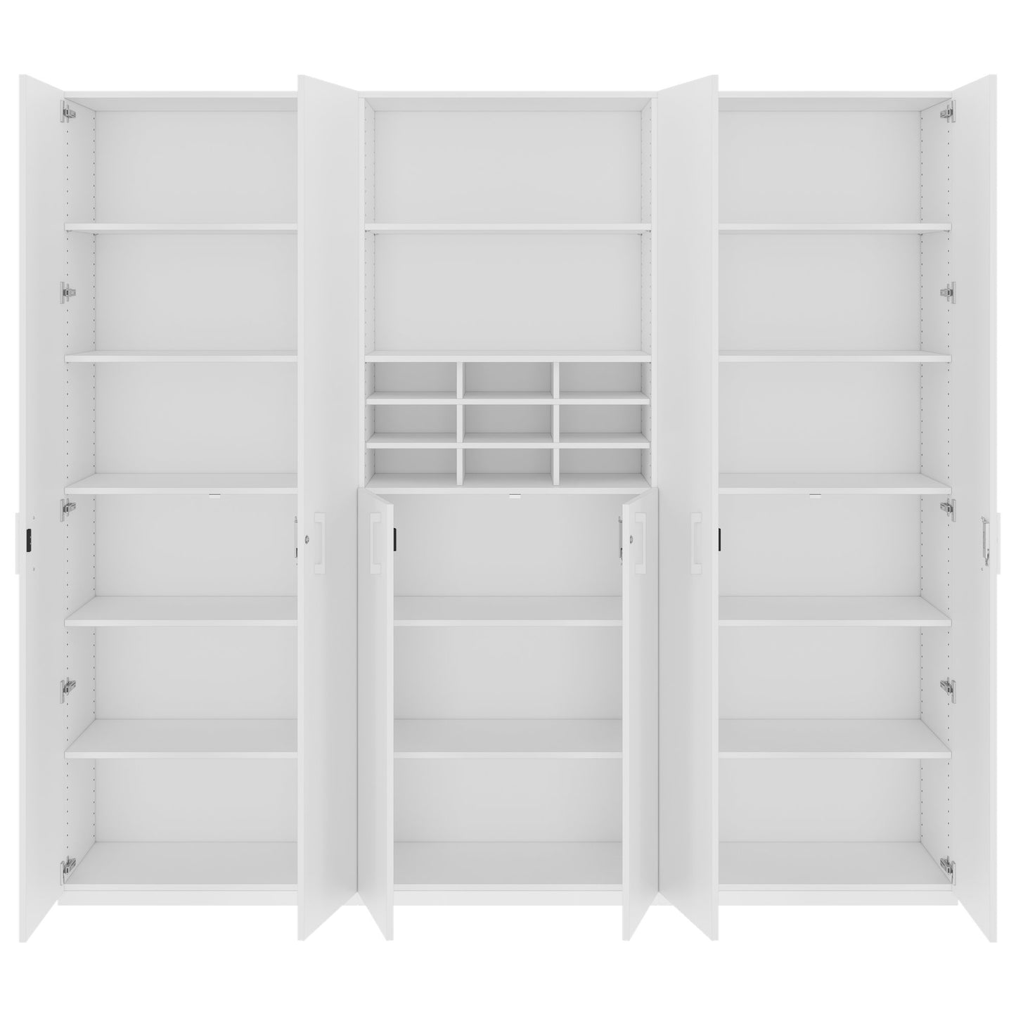 CHOICE Schrankwand | 6OH, 2400 x 2170 mm, Weiß