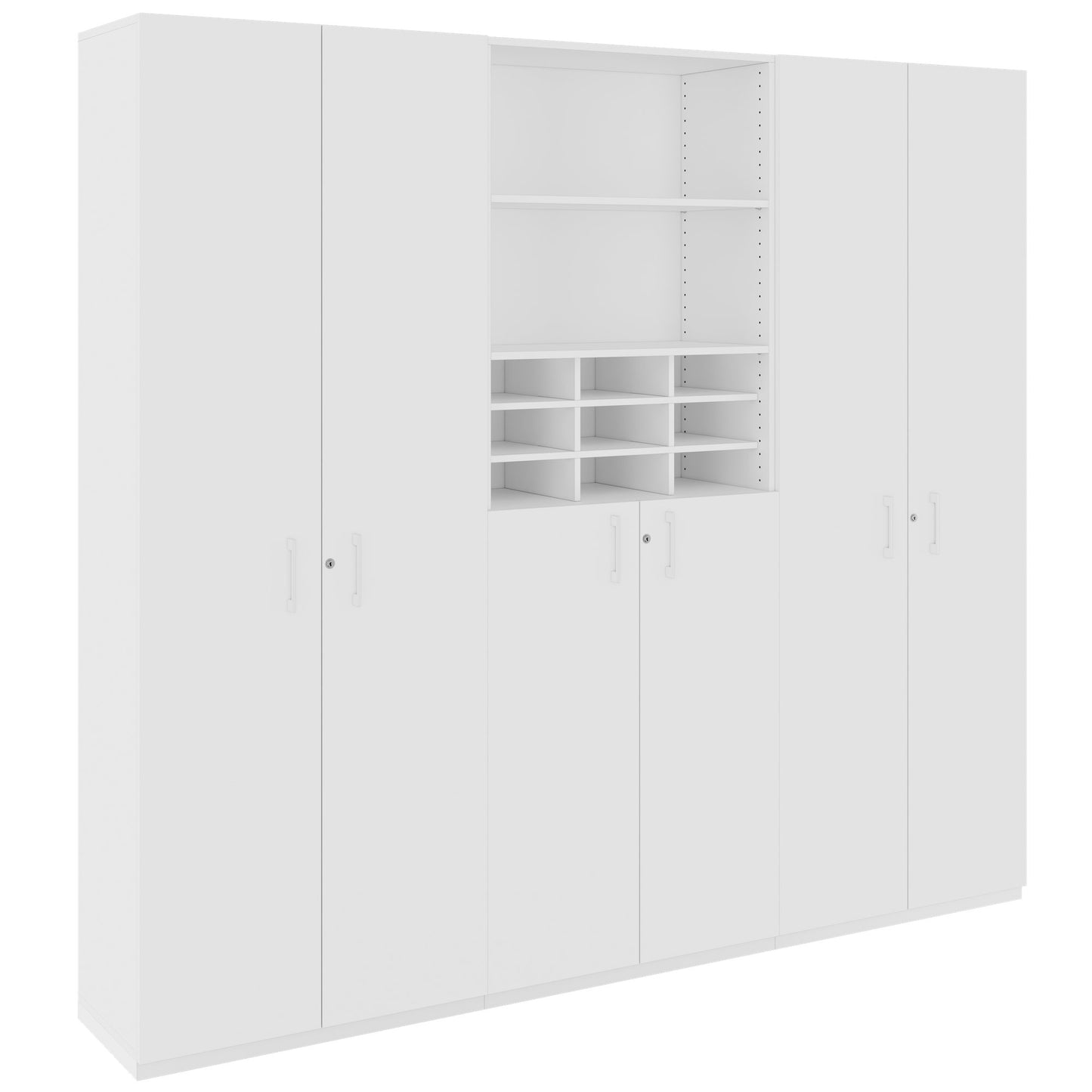 CHOICE Schrankwand | 6OH, 2400 x 2170 mm, Weiß