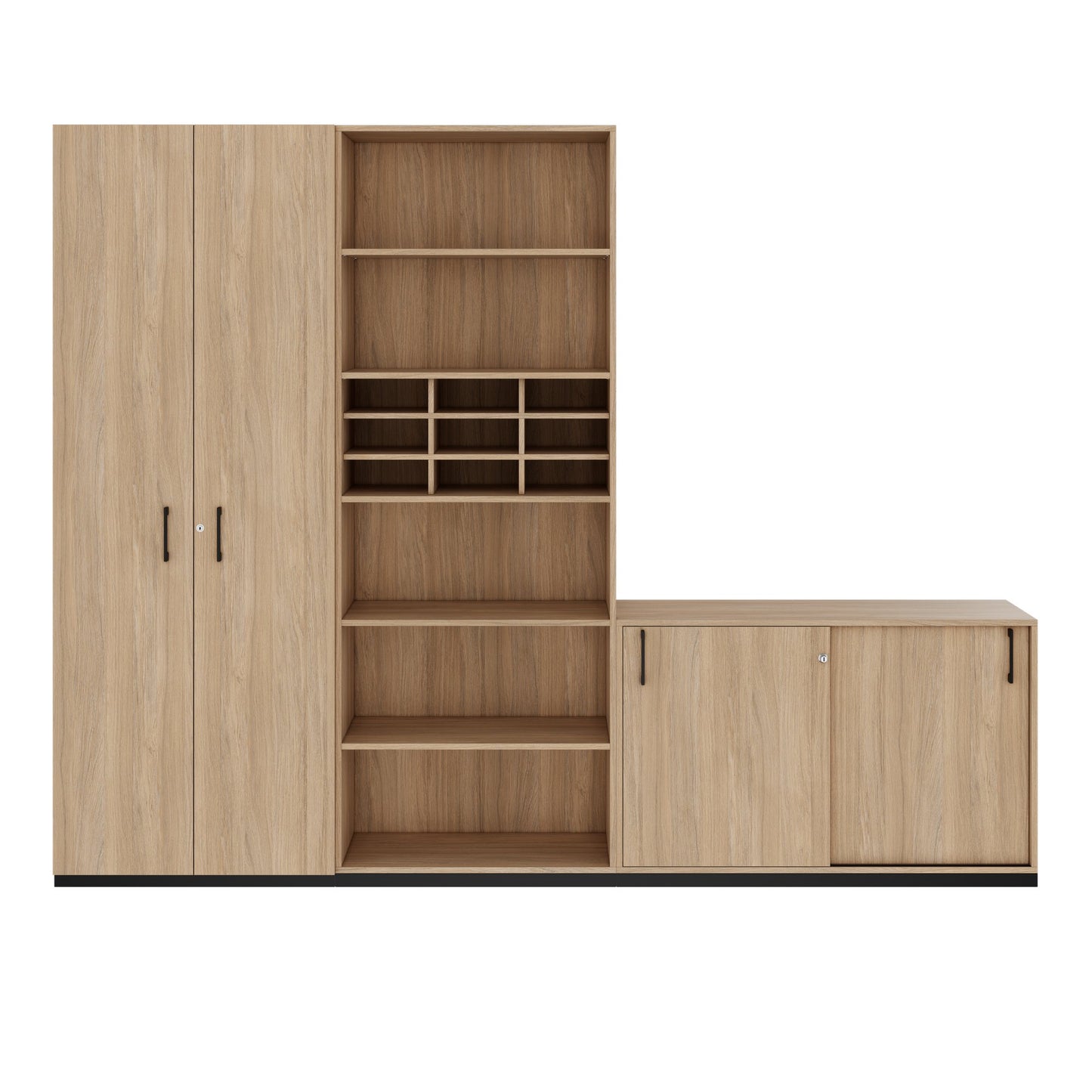 CHOICE Schrankwand | 6OH, 2800 x 2170 mm, Bernsteineiche