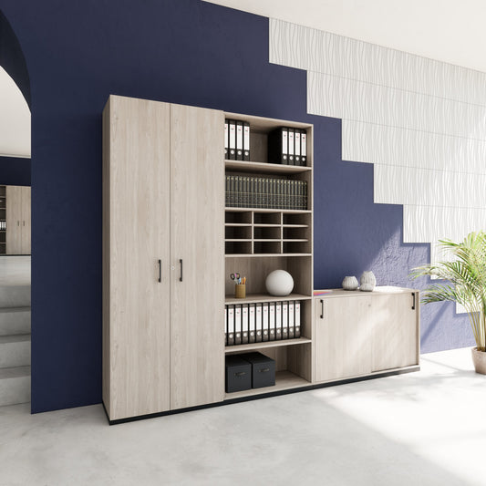 CHOICE Schrankwand | 6OH, 2800 x 2170 mm, Nordeiche grau