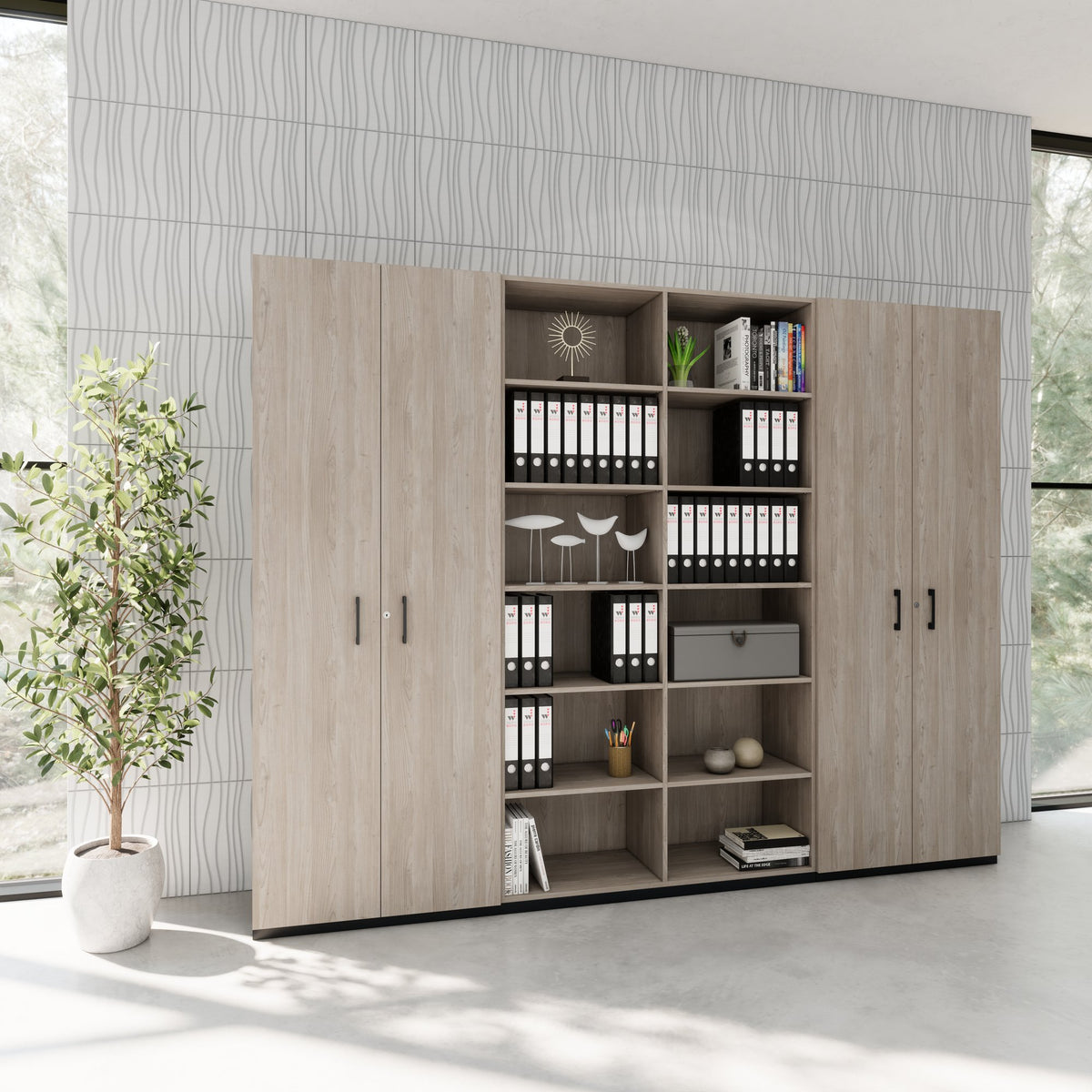 CHOICE Schrankwand | 6OH, 2800 x 2170 mm, Nordeiche grau - 2 Lightbox Main Image