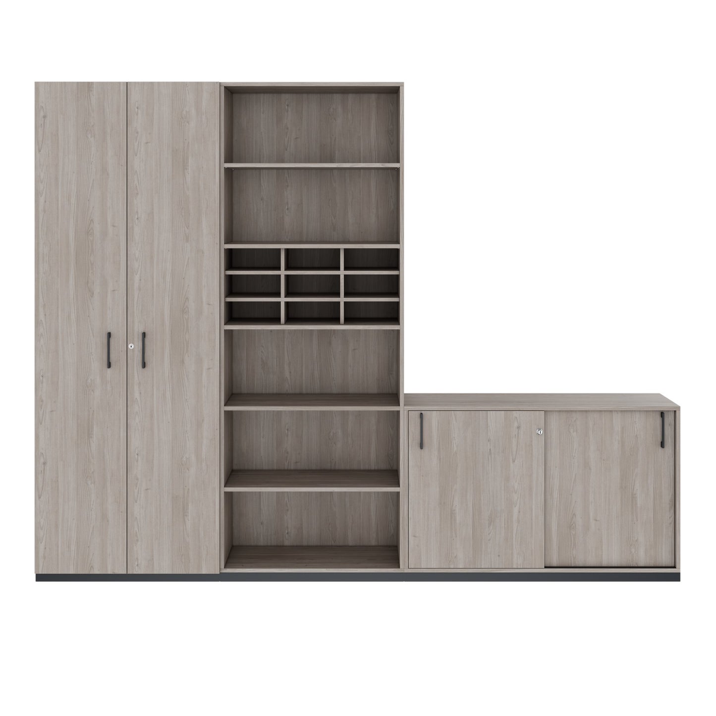 CHOICE Schrankwand | 6OH, 2800 x 2170 mm, Nordeiche grau