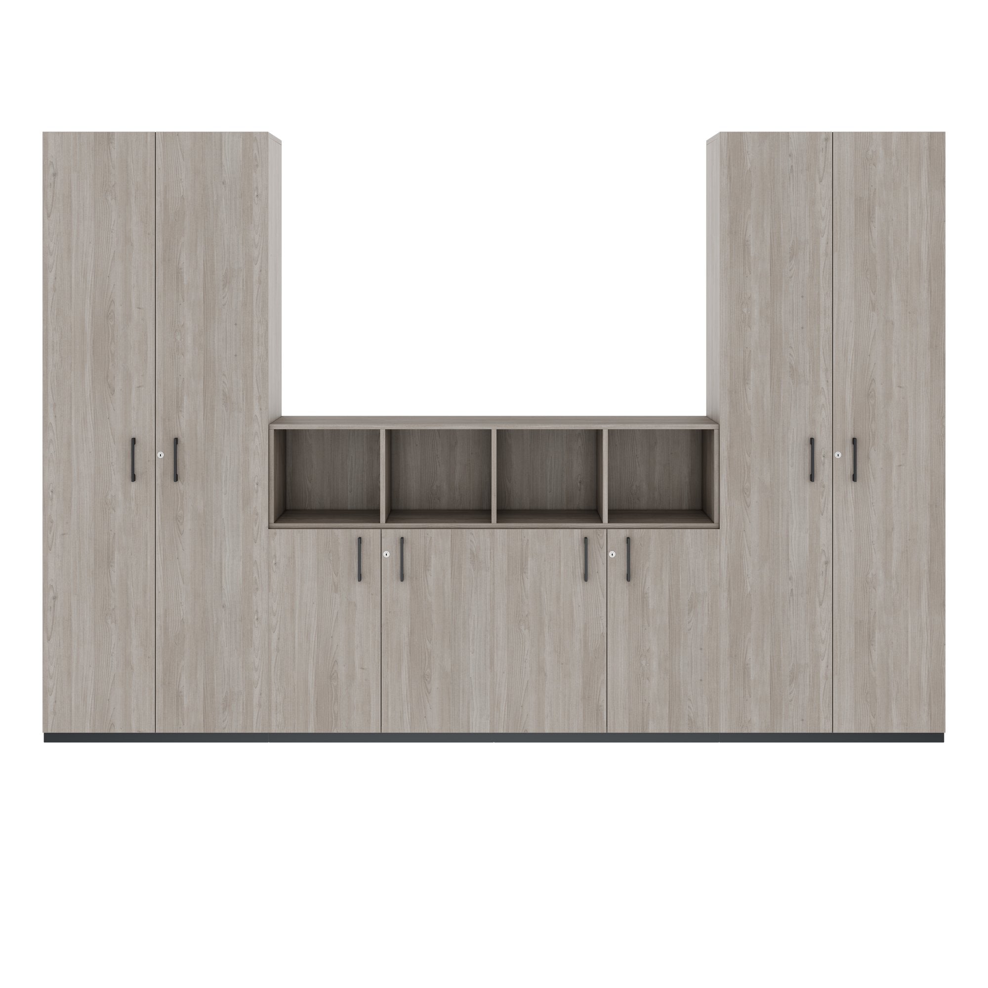 CHOICE Schrankwand | 6OH, 3200 x 2170 mm, Nordeiche grau