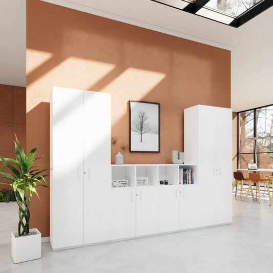CHOICE Schrankwand | 6OH, 3200 x 2170 mm, Weiss