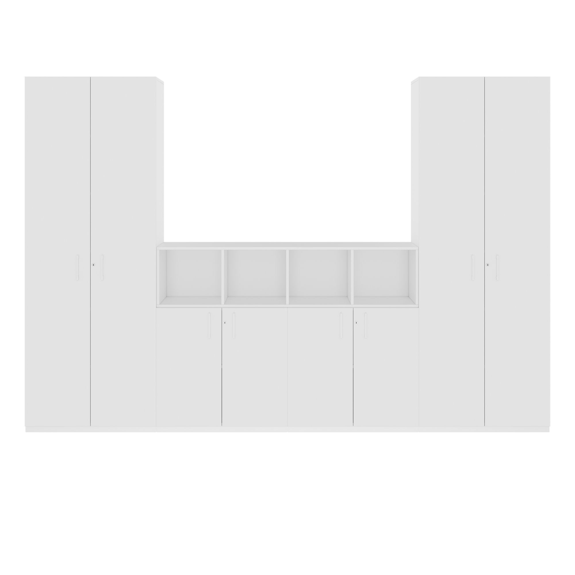 CHOICE Schrankwand | 6OH, 3200 x 2170 mm, Weiss
