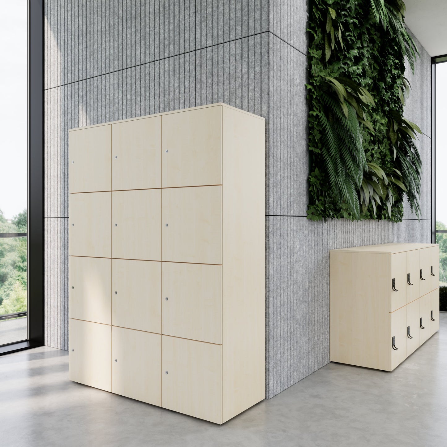 Armadietto CHOICE | 1353 x 1836 mm, 12 scomparti, acero