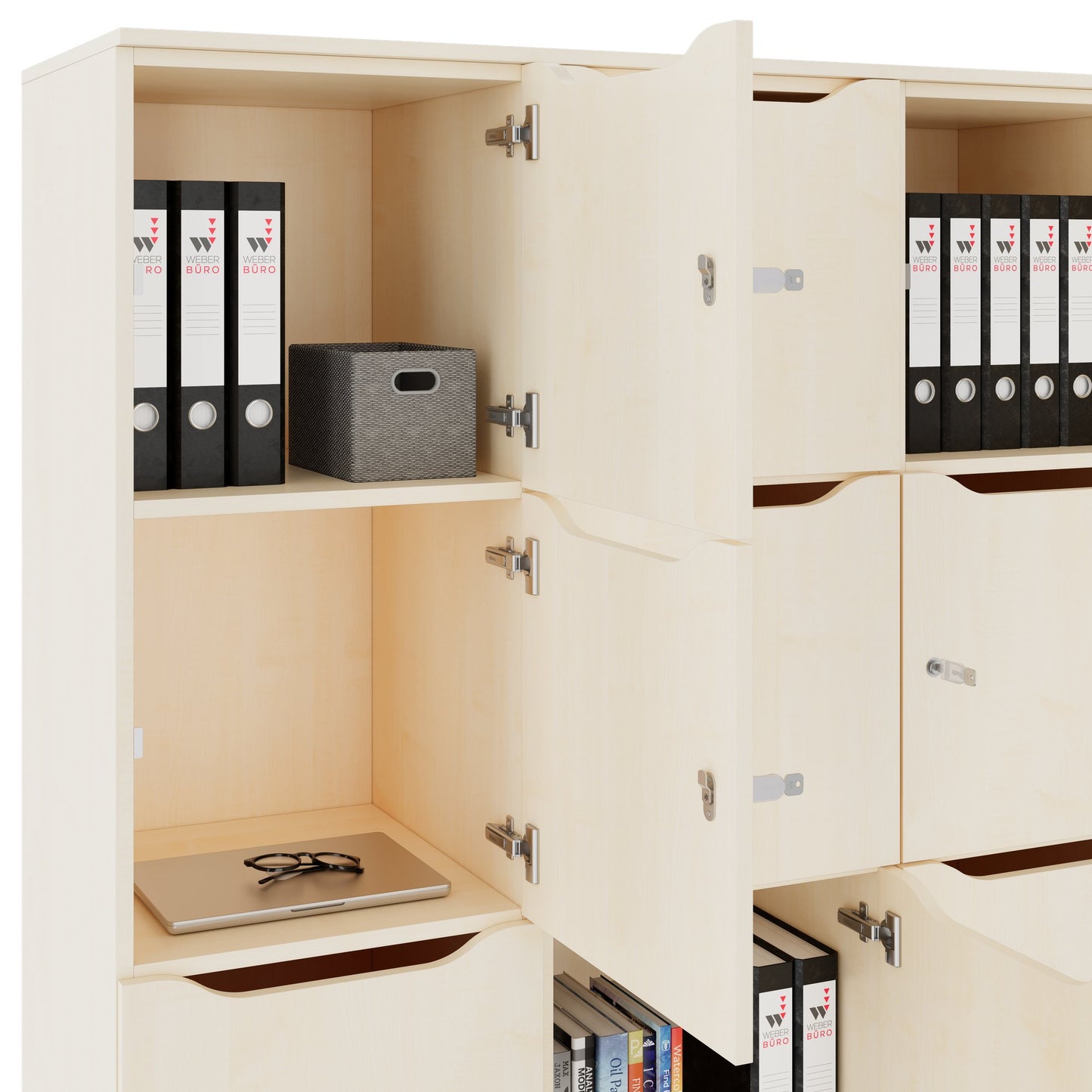 Armadietto CHOICE | 1353 x 1836 mm, 12 scomparti, acero