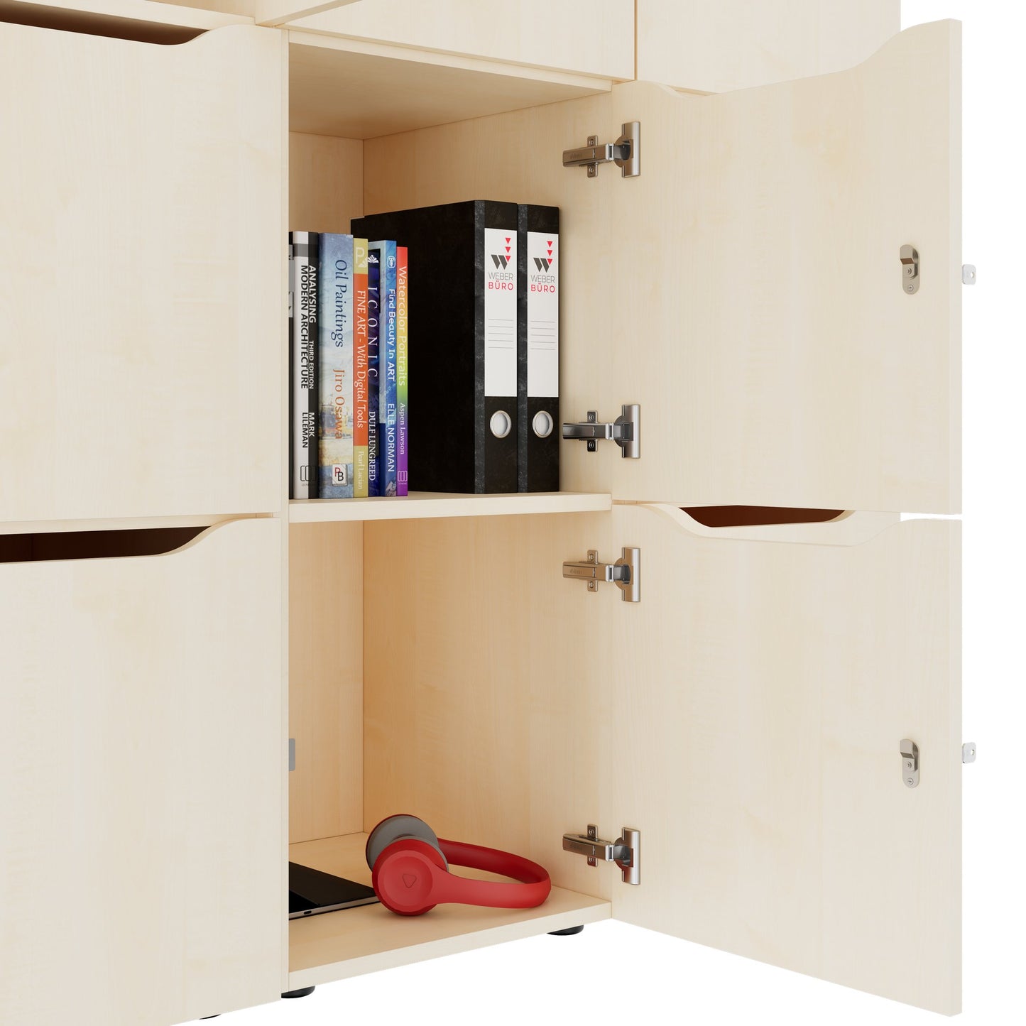 Armadietto CHOICE | 1353 x 1836 mm, 12 scomparti, acero