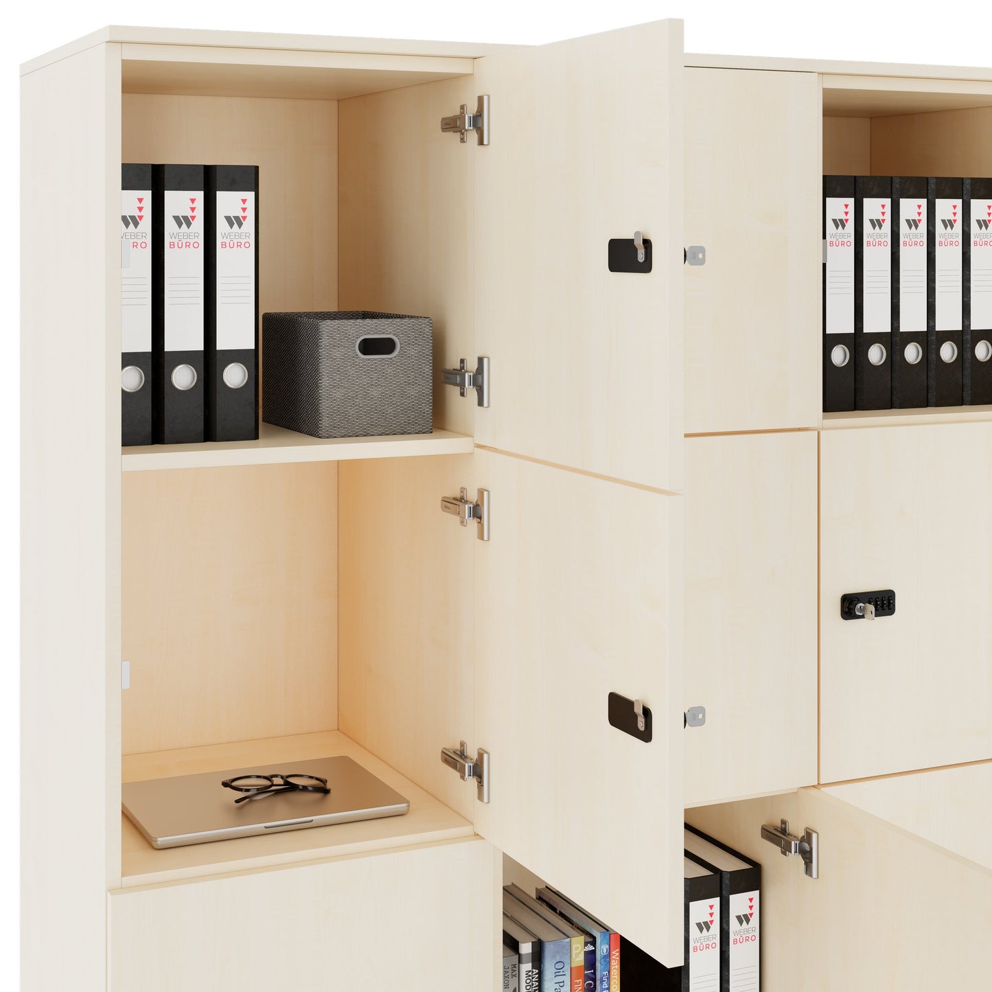 Armadietto CHOICE | 1353 x 1836 mm, 12 scomparti, acero