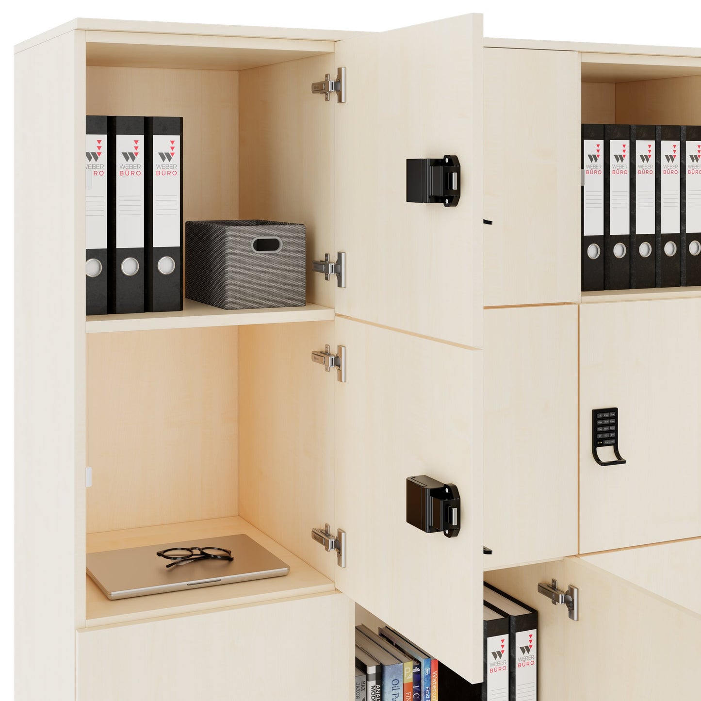 Armadietto CHOICE | 1353 x 1836 mm, 12 scomparti, acero