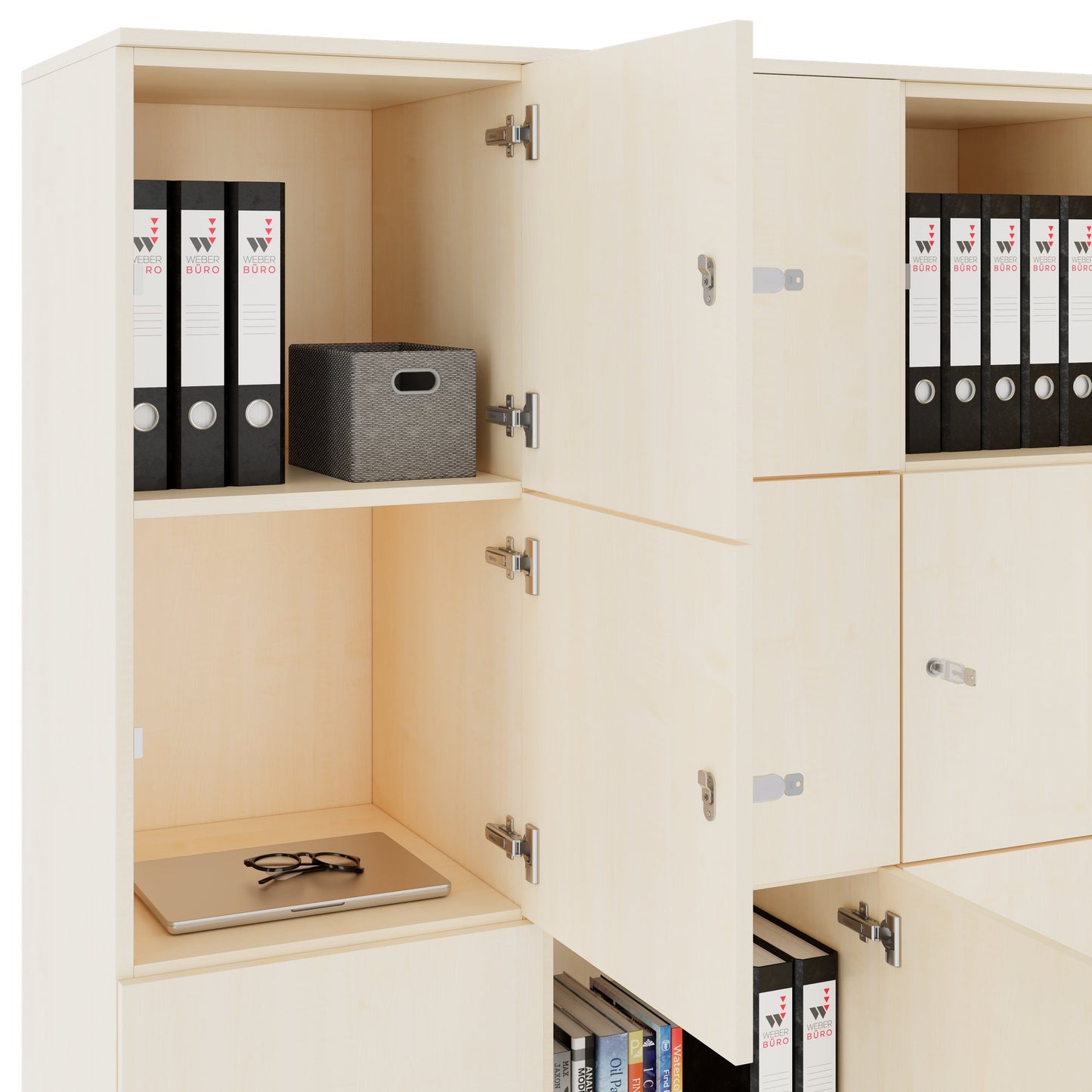 Armadietto CHOICE | 1353 x 1836 mm, 12 scomparti, acero