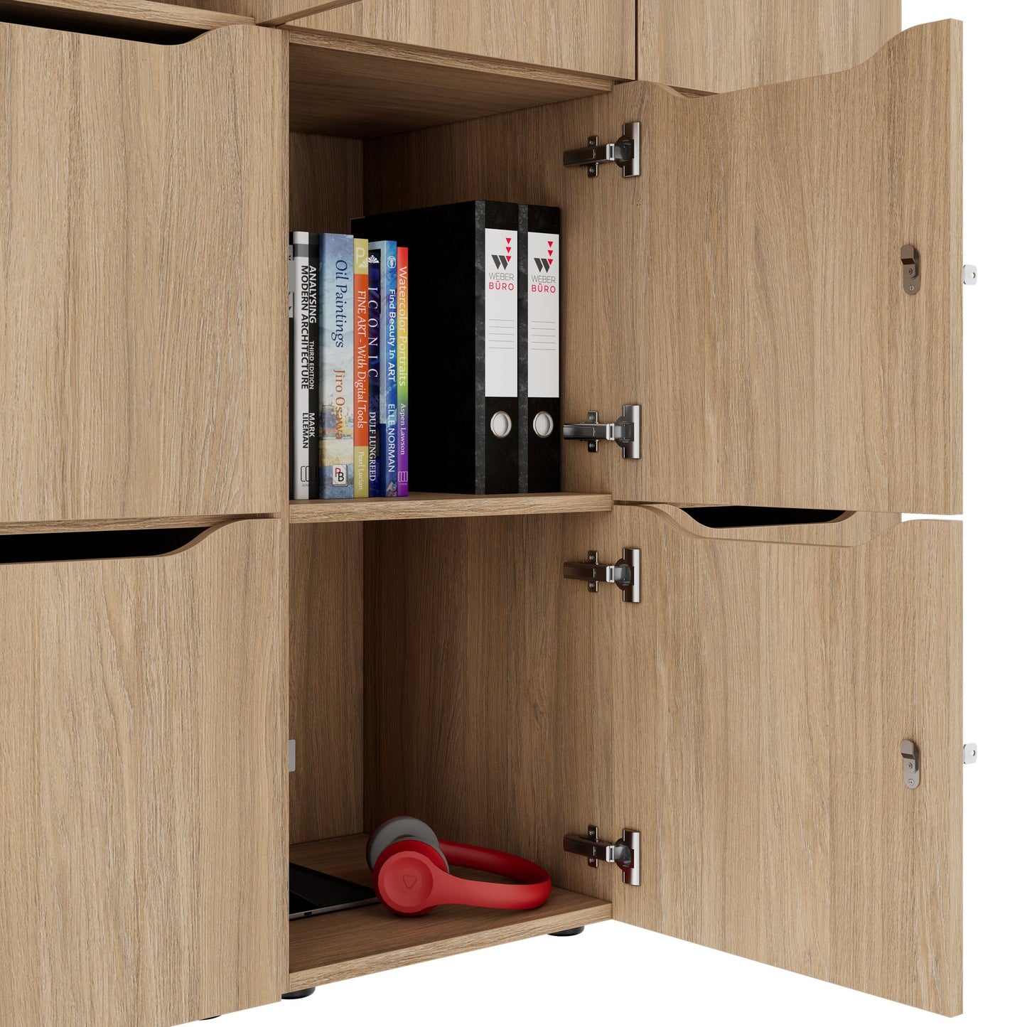 CHOICE Spind | 1353 x 1836 mm, 12 Schließfächer, Bernsteineiche