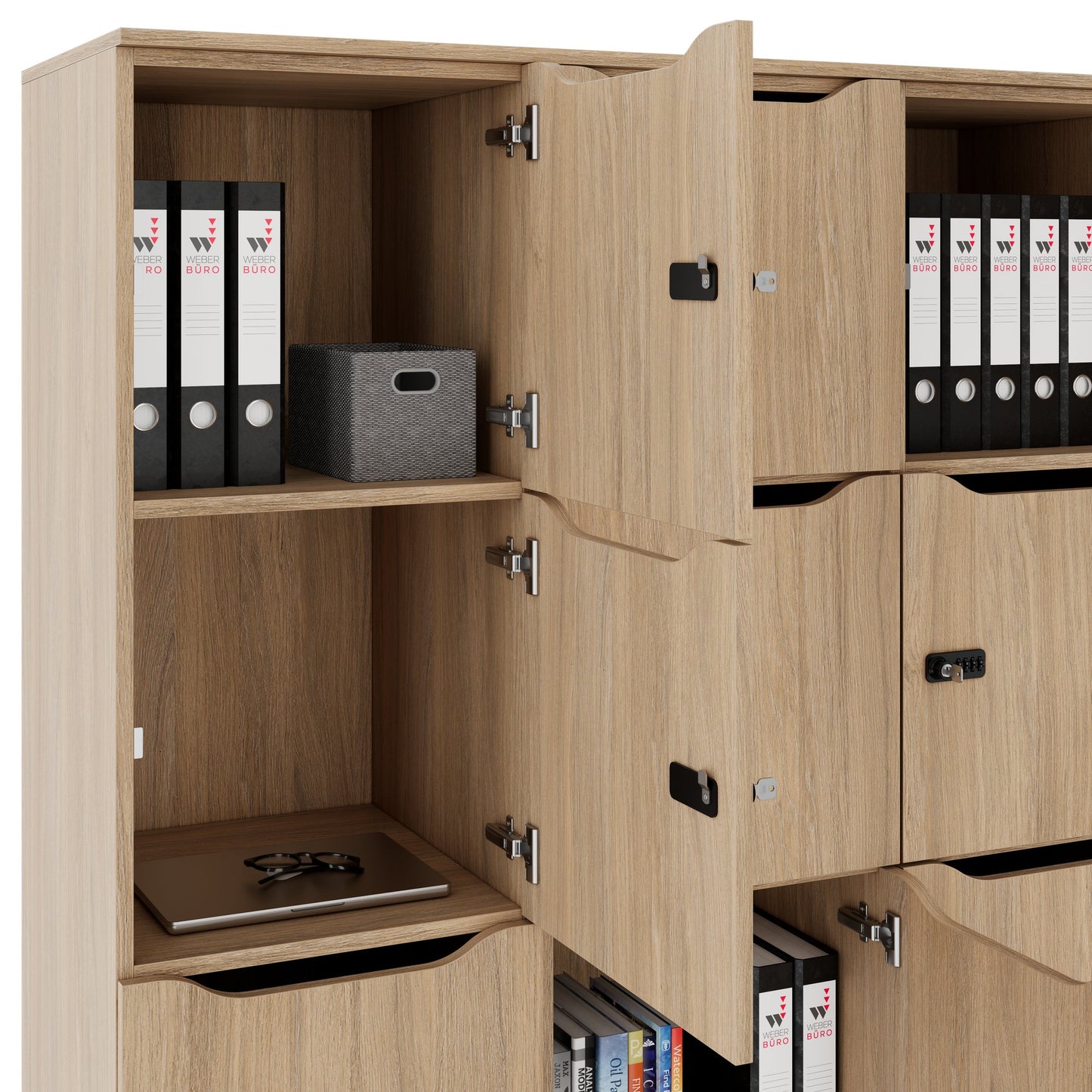 CHOICE Spind | 1353 x 1836 mm, 12 Schließfächer, Bernsteineiche