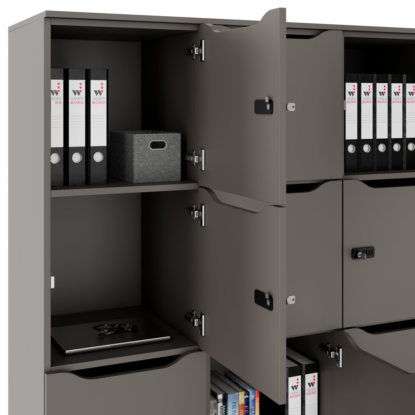 CHOICE Spind | 1353 x 1836 mm, 12 Schließfächer, Cubanitgrau